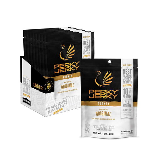 Perky Jerky Original Turkey Jerky - Low Sodium, High Protein Snack