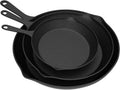 Frying Pans Set of 3 Pre-Seasoned Cast Iron Skillets - Versatile