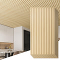 3D Slat Wall Panels 6-Pack 2x4 ft PVC Oak - Modern Wall & Ceiling