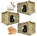 Hamiledyi 3PCS Grass House for Rabbit, Cozy Chew Hut for Pets