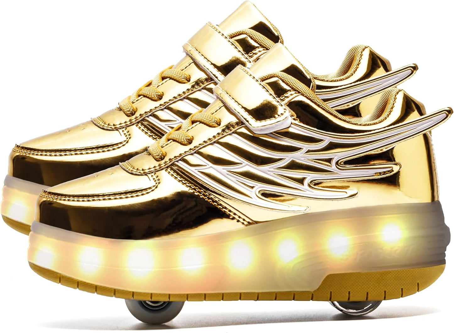 Aikuass USB Chargable LED Light Up Roller Shoes for Kids