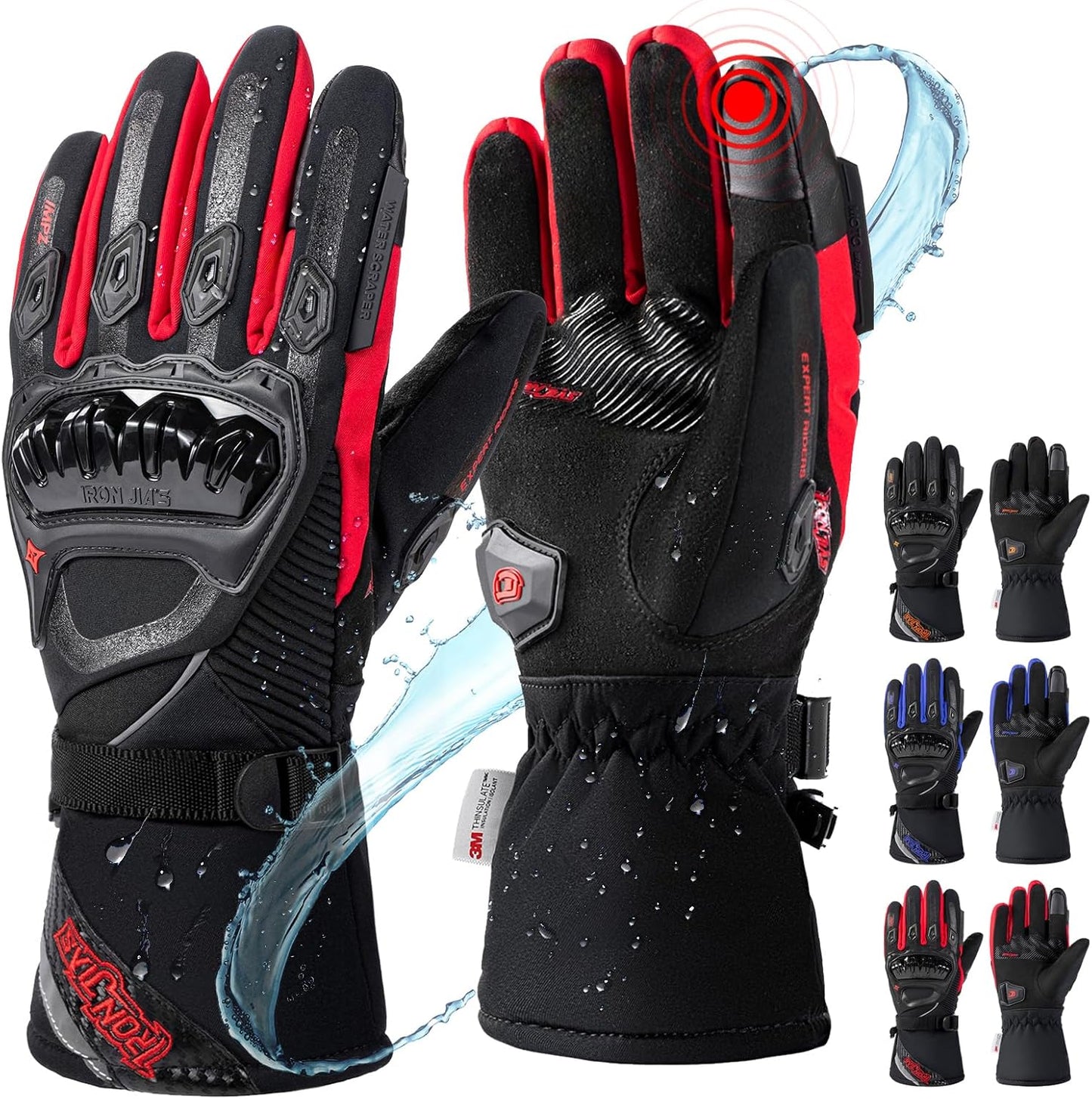 IRON JIA'S Winter Motorcycle Gloves for Cold Weather Riding
