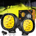 Auxbeam 4in 90W Amber Round LED Offroad Lights - High Output Fog Pods