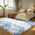 4x6 Fluffy Area Rugs for Bedroom - Ultra Soft Grey Plush Throw Rug