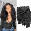 Curly Human Hair Bundles 16 18 20 in Water Wave - Natural Black