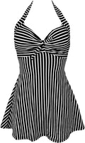 Vintage Sailor Pin Up Skirted One Piece Swimdress - Flattering Fit