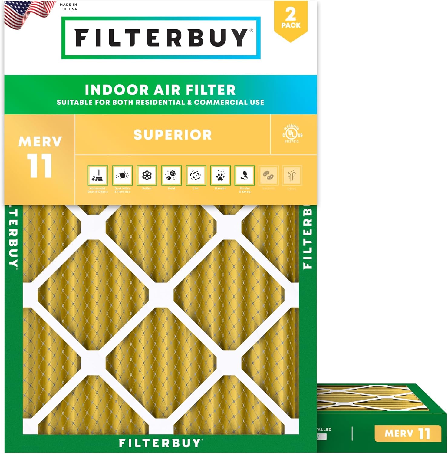 Filterbuy 24x28x2 Air Filter MERV 11 for Pet & Allergy Defense