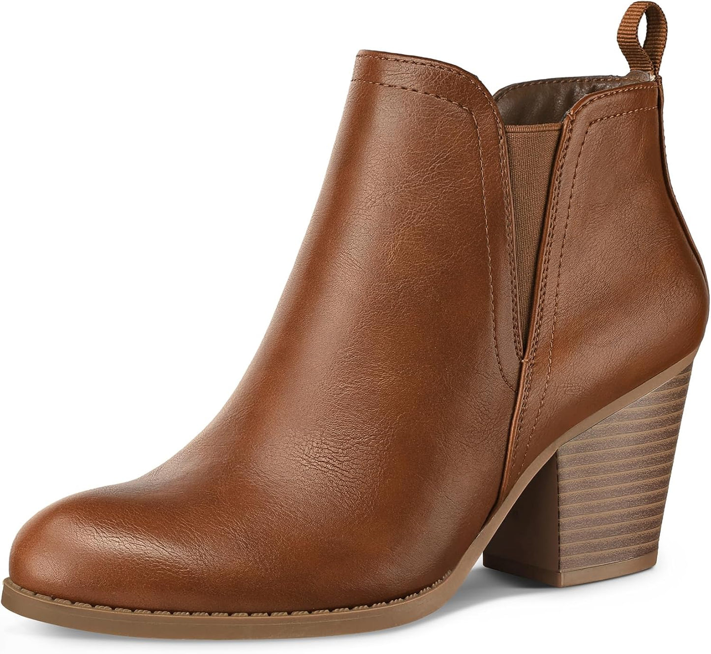 Stylish Women's Ankle Boots with V-Cut and Chunky Heel Design
