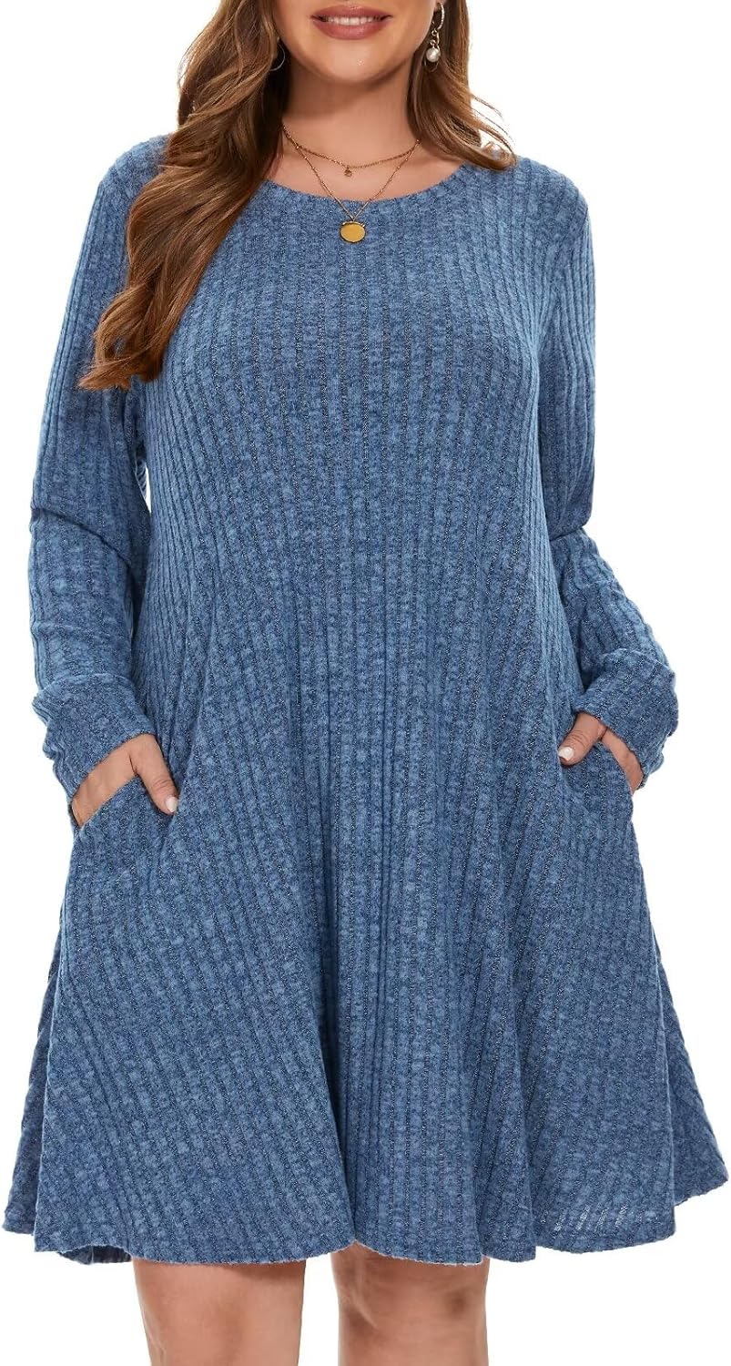 BELAROI Plus Size Sweater Dress for Fall and Winter Style