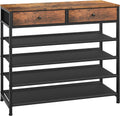 usikey Shoe Rack 5 Tier Shoe Storage Organizer - Rustic Brown