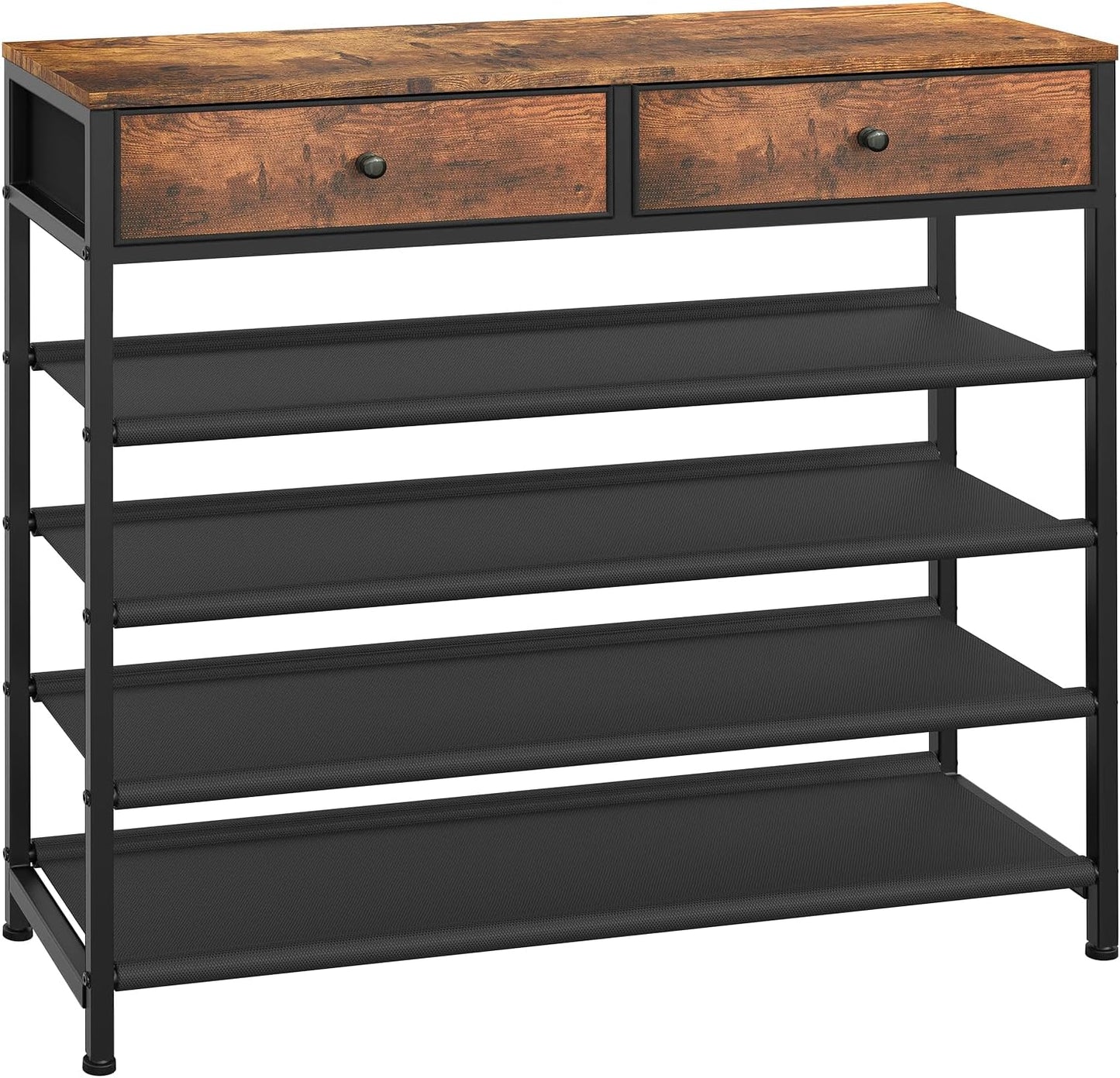 5 Tier Shoe Storage Organizer with Drawers for 20 Pairs of Shoes