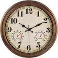 45MinST 16 in Bronze Vintage Waterproof Wall Clock - Silent Timepiece