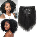 Afro Kinky Curly Clip in Hair Extensions 22in - Natural 4C Texture