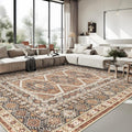 Washable Living Room Area Rug: 9x12 Large Soft Vintage Design