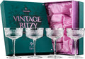 Retro Chic Coupe Glasses | Set of 4 | 7 oz Long Stemmed Glassware