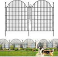 5 Panels Decorative Garden Fencing with Gate - No Dig Animal Barrier