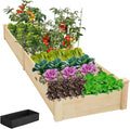 8x2ft Outdoor Wooden Raised Garden Bed - Spacious Elevated Planter