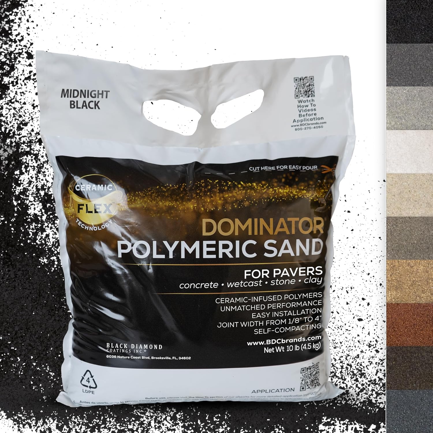 10 Pound Midnight Black Polymeric Sand with Ceramic Flex Tech