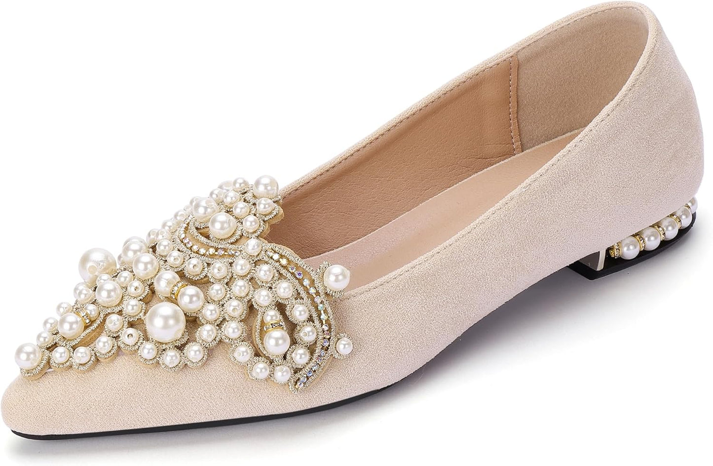 Bling Rhinestone Pointed Flat Shoes for Women - Comfort Slip On