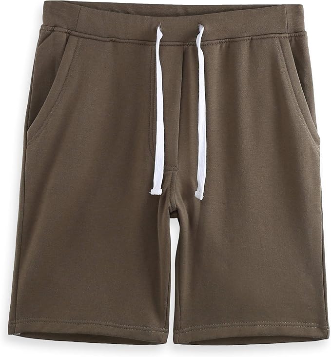 HARBETH Men's Casual Soft Cotton Elastic Fleece Jogger Shorts