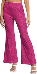 Sequin Pants High Waist Glitter Bell Bottoms - Sparkle Wide Leg
