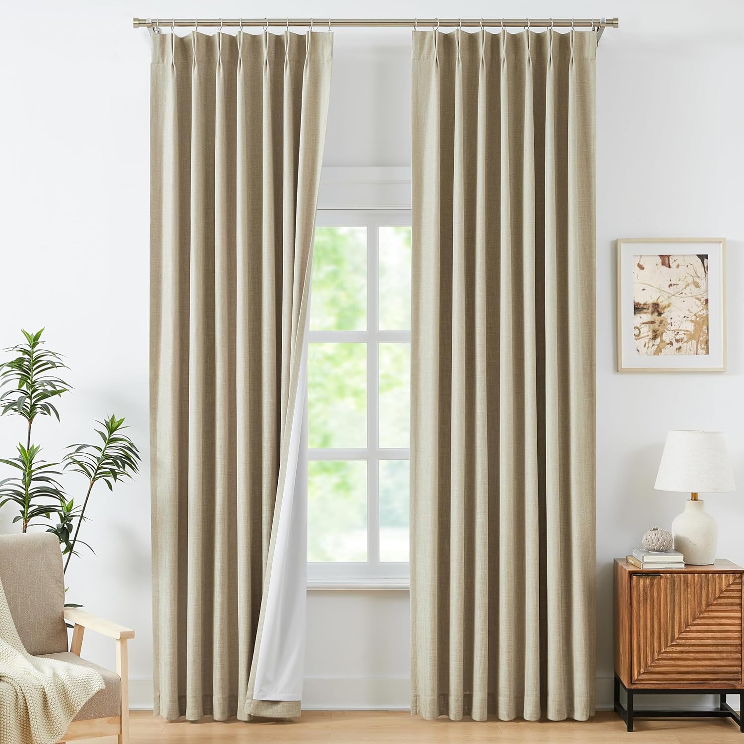 Bailey Pinch Pleated Full Blackout Curtain Panels for Luxury