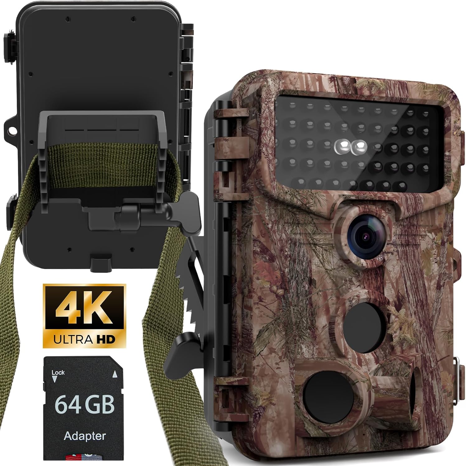 4K 48MP Trail Camera: Night Vision, Fast Motion Detection