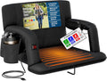 Heated Reclining Stadium Seat for Bleachers - Cushioned Heated Comfort