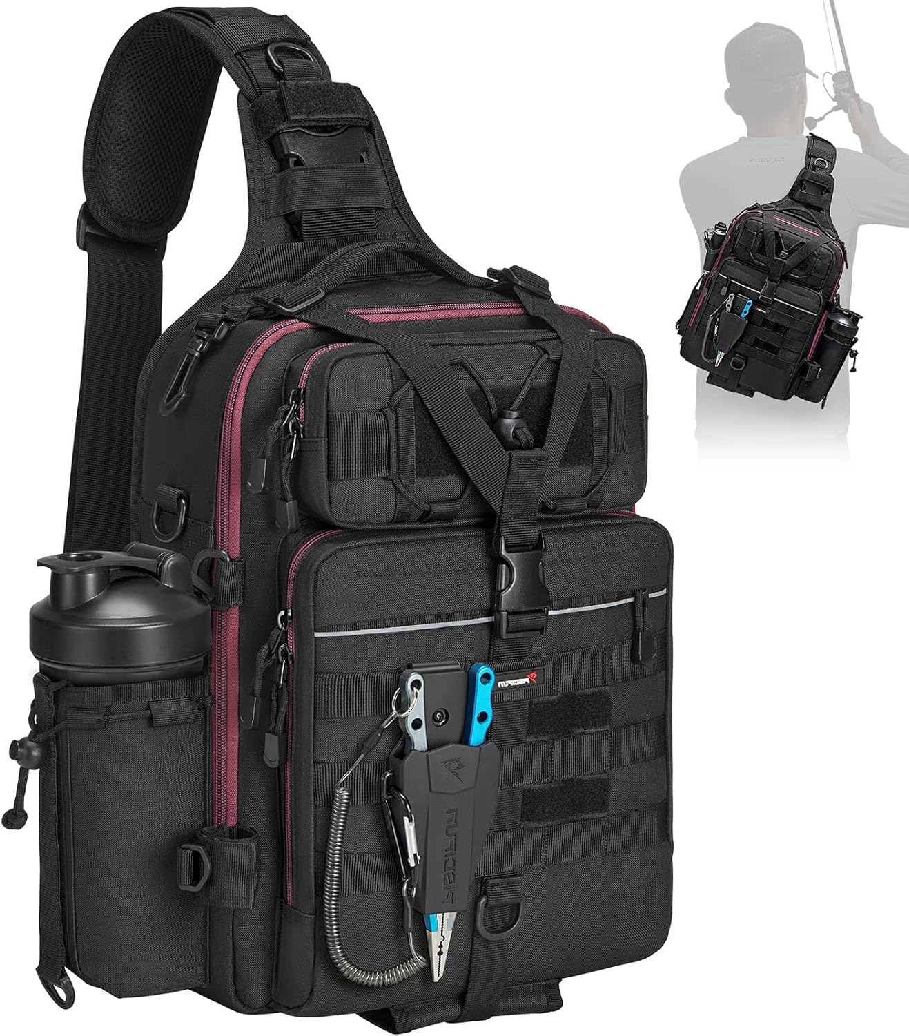 Lightweight Fishing Backpack with Rod Holder for Outdoor Gear