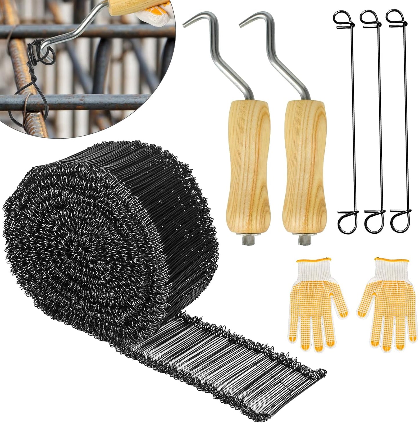 2000pcs Double Loop Rebar Wire Bar Ties for Concrete Projects