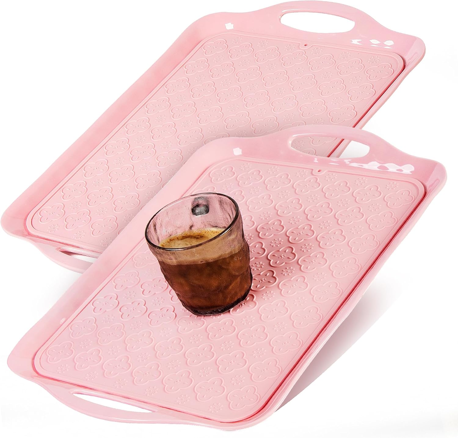 LEHAHA Melamine Serving Tray Set with Handles for Easy Use