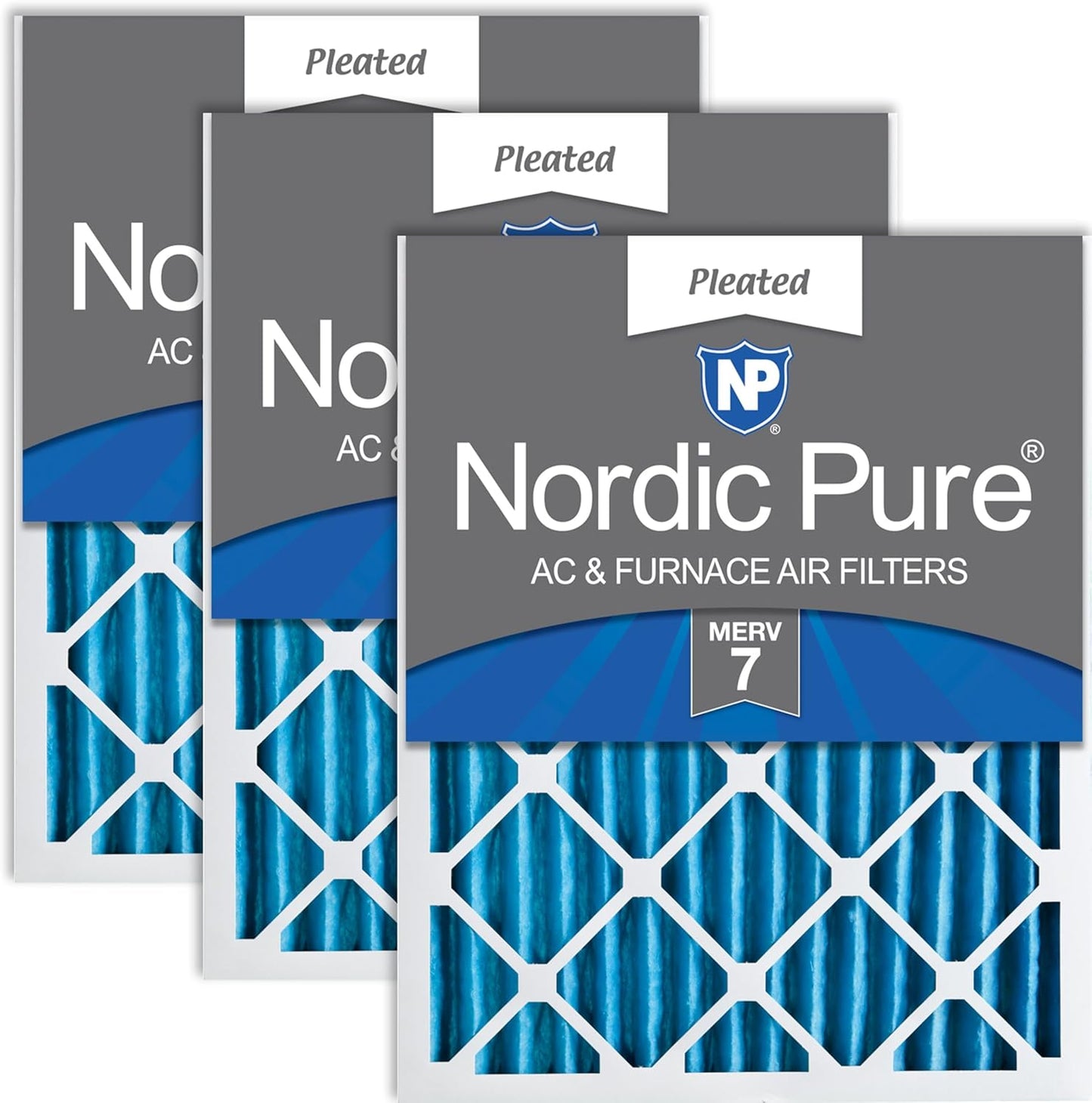 Nordic Pure 20x25x2 Pleated MERV 7 Air Filters for Clean Air
