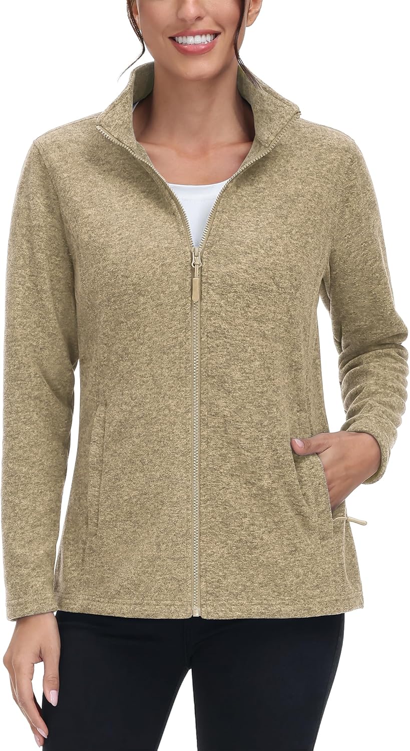 TACVASEN Women's Full Zip Fleece Jacket for Winter Comfort