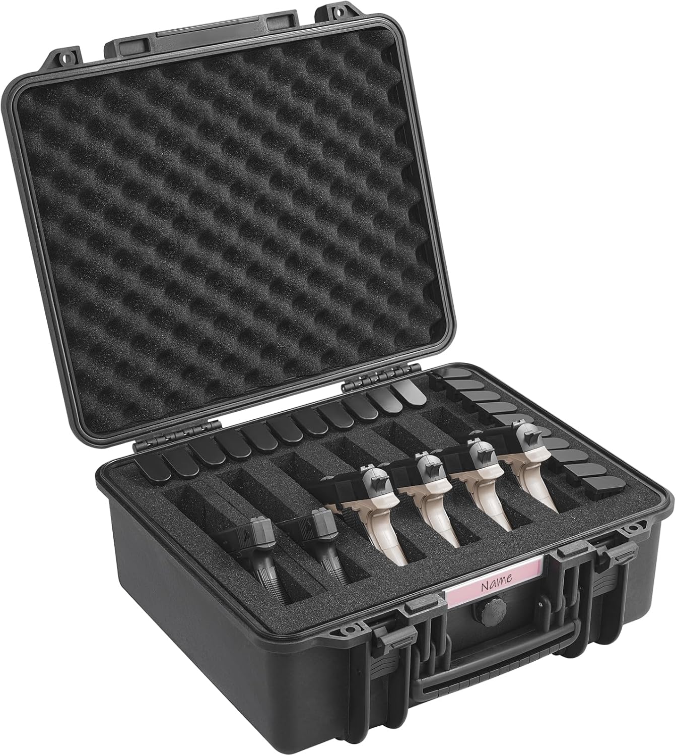 VEVOR Hard Pistol Cases with Customized Foam for 6 Pistols