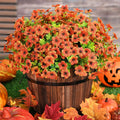 Vibrant UV Resistant Faux Mums for Outdoor Planters and Decor