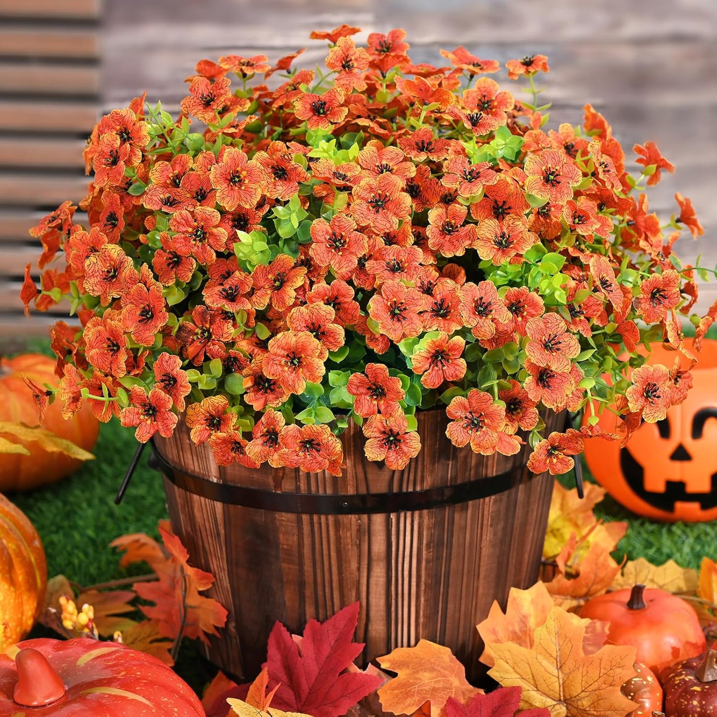 Vibrant UV Resistant Faux Mums for Outdoor Planters and Decor