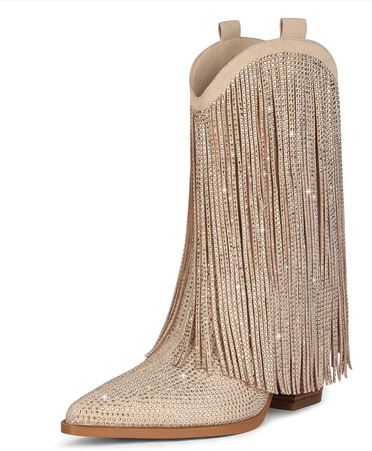 Ouepiano Cowboy Boots for Women - Stylish Rhinestone Fringe