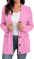 Long Sleeve Loose Knit Cable Button Cardigan Sweater - Cozy Layer