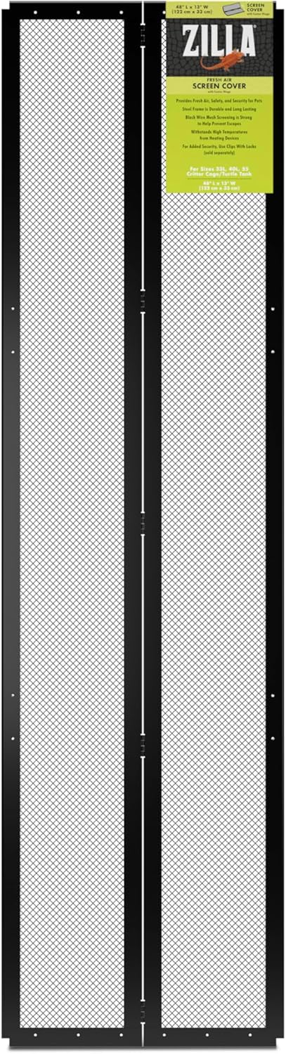 Zilla Fresh Air Screen Cover for Reptile Terrariums, 48 x 13 in