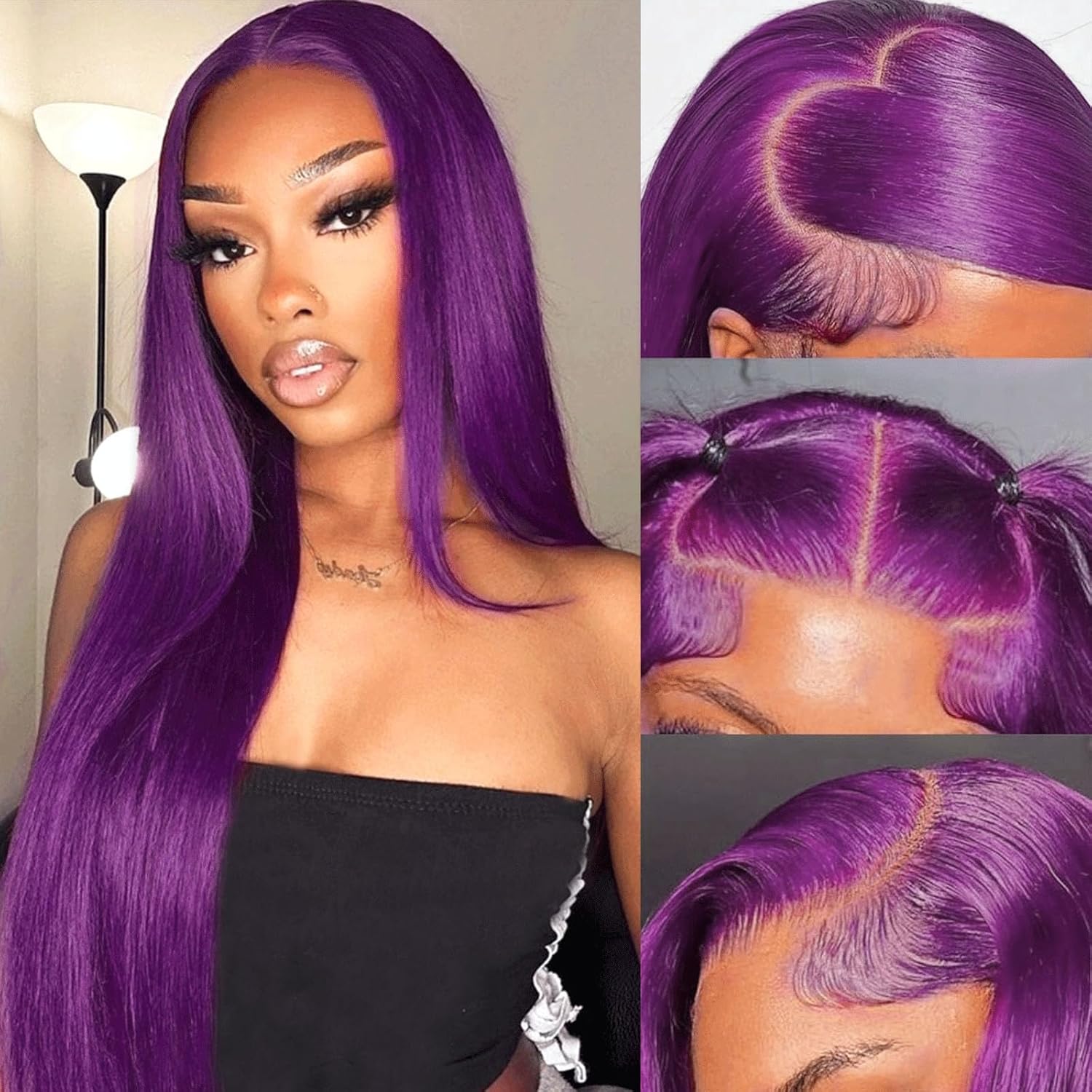 Dark Purple Lace Front Wigs Human Hair for Stunning Looks