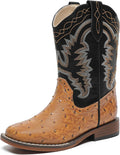 Kids Cowboy Boots for Boys Girls Western Riding Shoes - Square Toe
