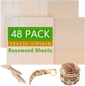 48 Pack Basswood Sheets for DIY Crafts and Laser Cutting Projects