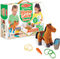 Feed & Groom Horse Care Play Set with Plush Horse - 23-Piece Pretend