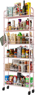 6 Tier Slim Rolling Storage Cart with Wheels - Space-Saving Utility