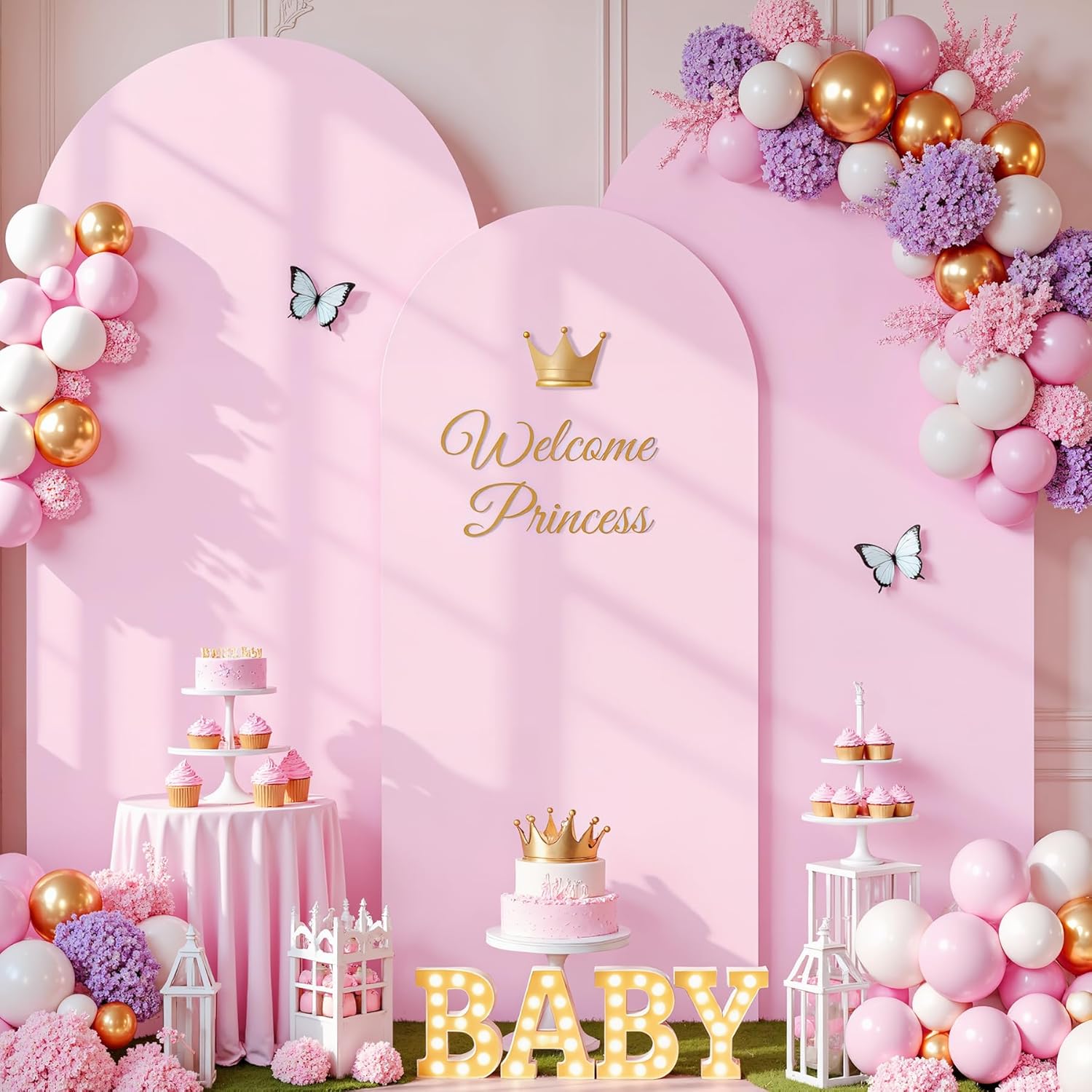 Pale Pink Arch Cover Set for Baby Showers and Weddings