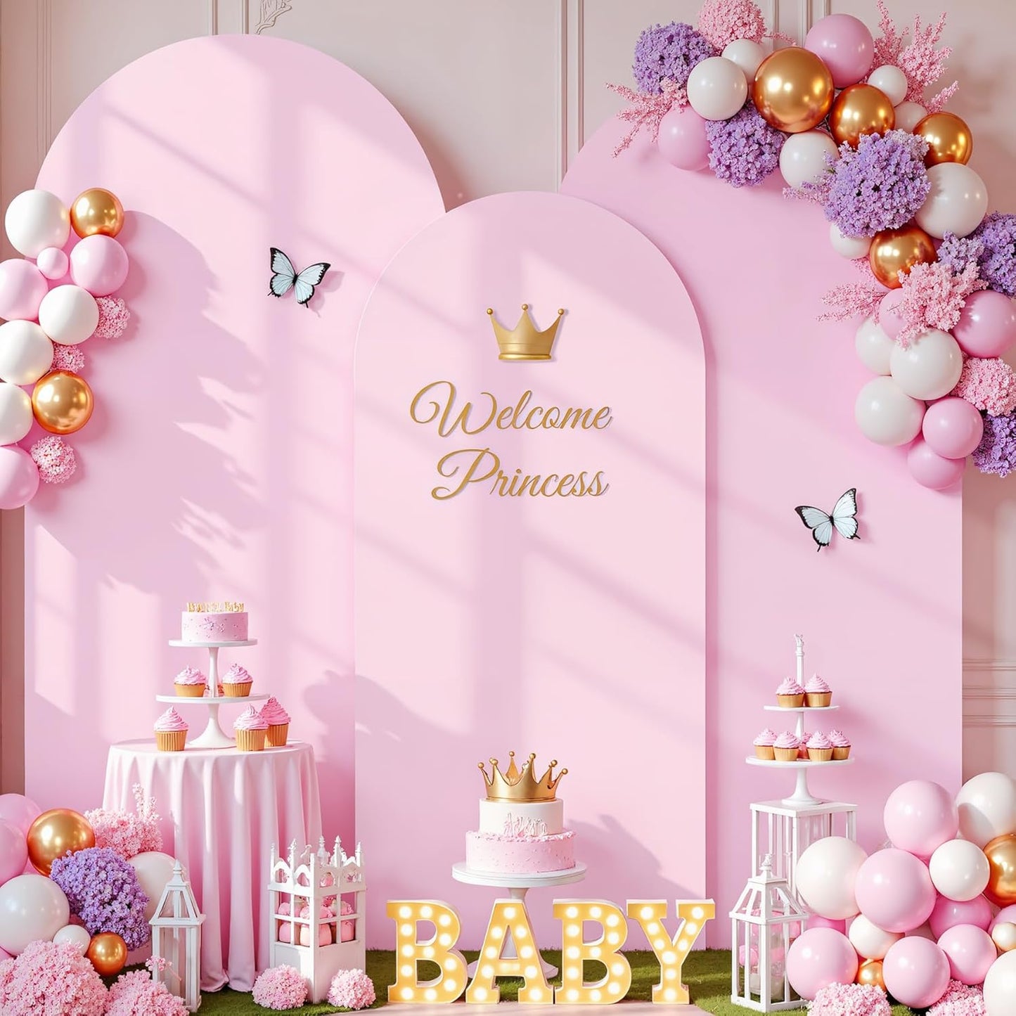 Pale Pink Arch Cover Set of 3 for Stunning Event Backdrops