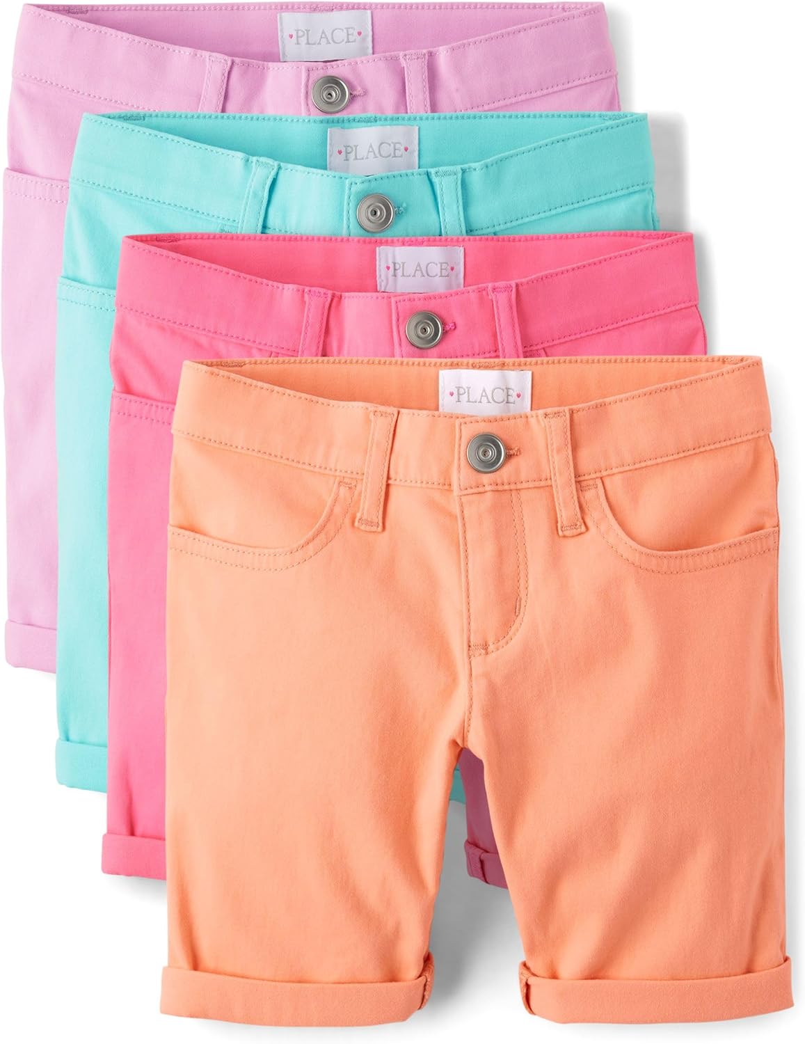 Children's Place Roll Cuff Twill Skimmer Shorts for Kids