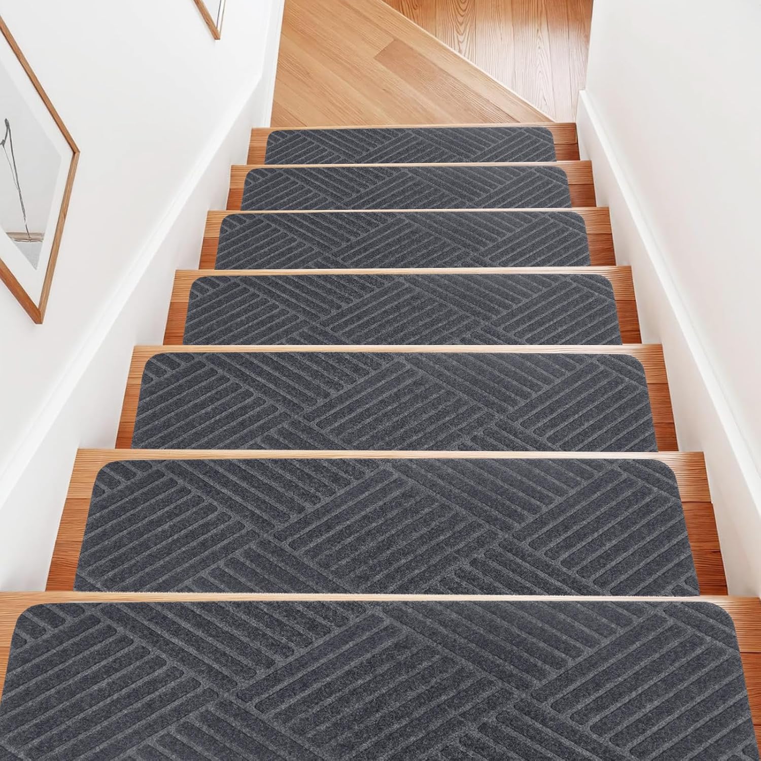 15 Pack Indoor Stair Treads Non-Slip Mats for Wooden Steps