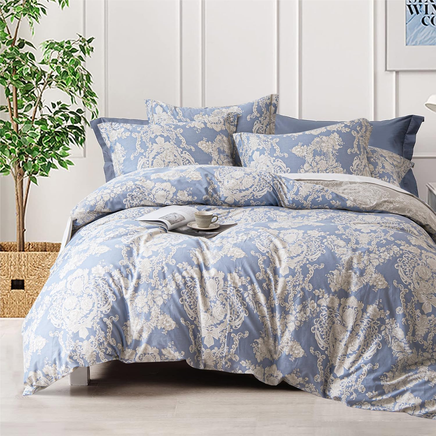 100% Natural Cotton Floral Duvet Cover Set for Luxurious Sleep