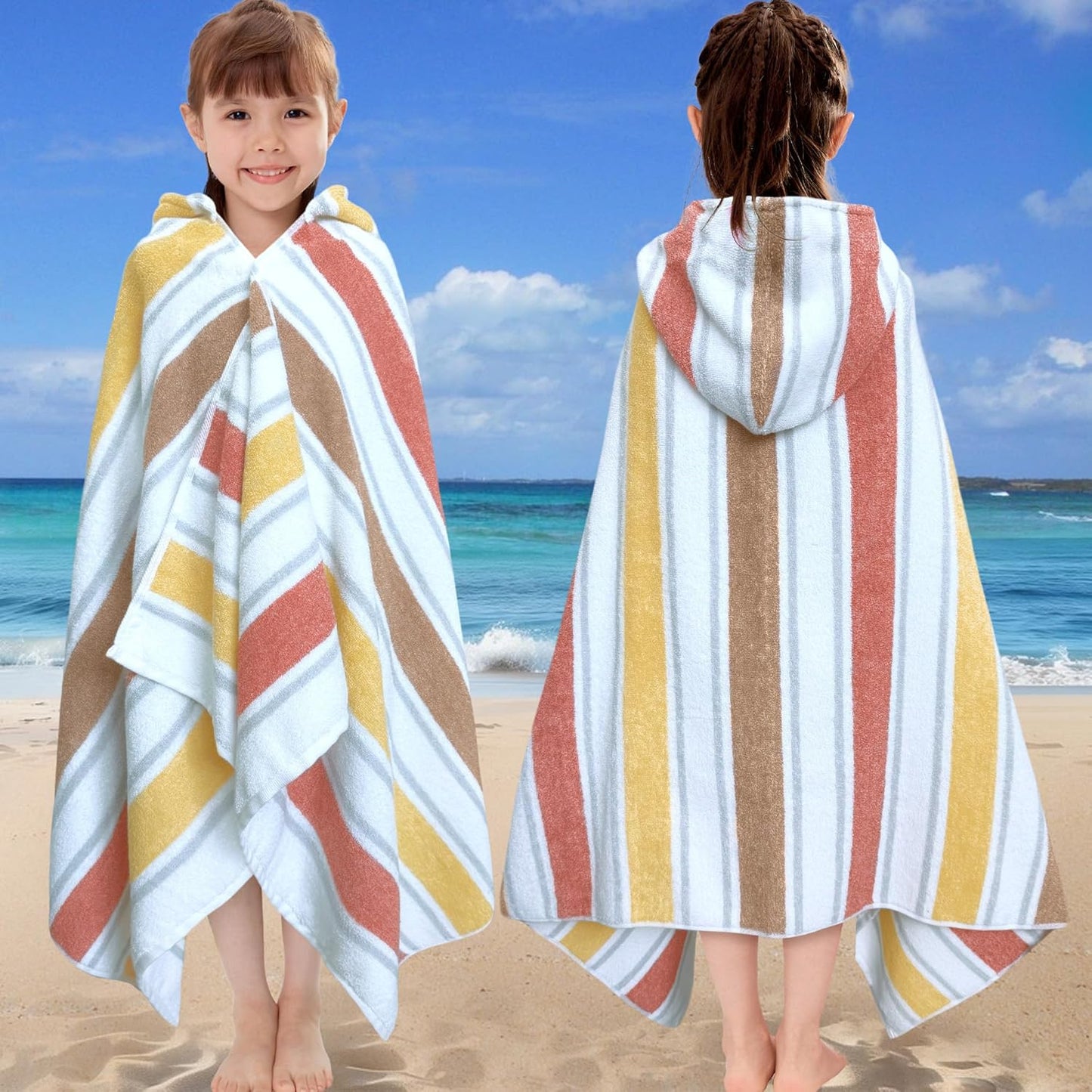 Hooded Bath Towels for Kids by VOOVA & MOVAS - Soft & Absorbent
